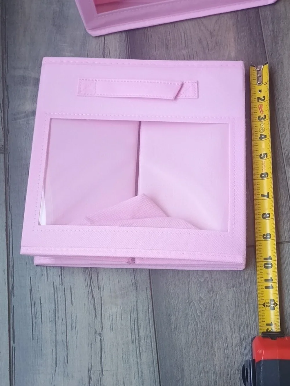 Pink Fabric Storage Bin Foldable  (Set Of 10)